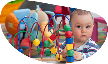 Big Blue Canopy offers a toddler play area